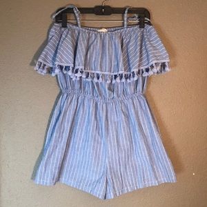 Rebellion Blue Striped Romper//Women’s XL